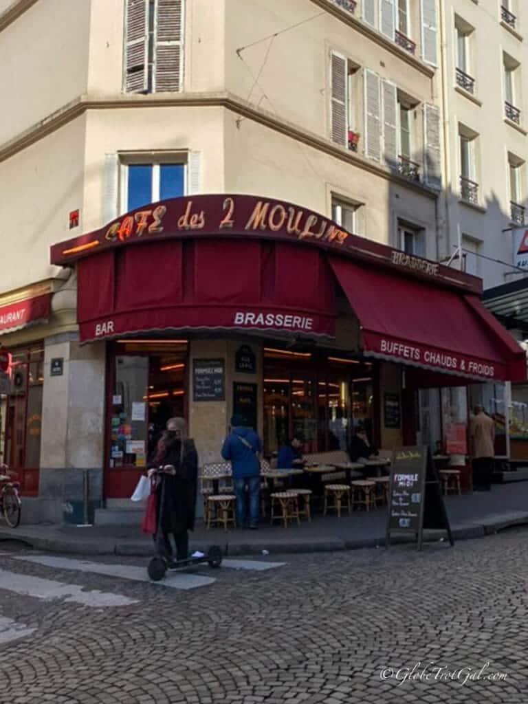 Cafe des 2 Moulins in Montmartre Paris from the film Amelie.