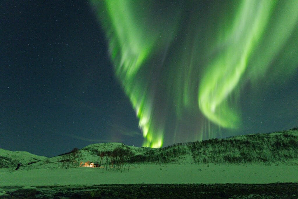 Incredible northern lights (aurora borealis) display in Tromso, Norway