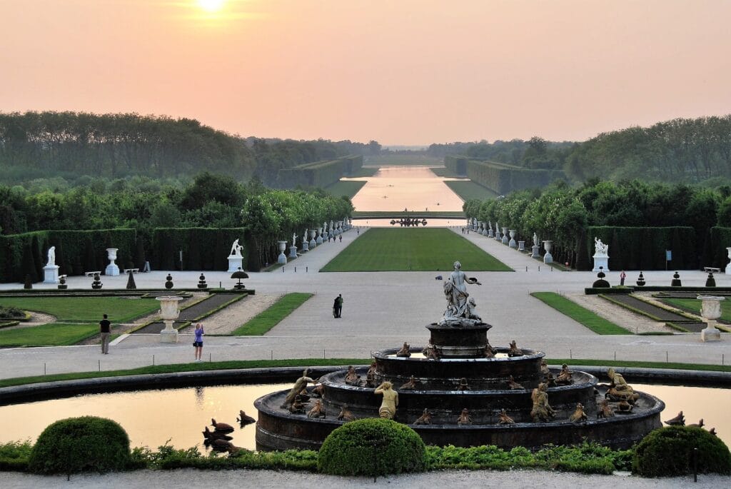 Grand Canal in Versailles gardens, a must see part of your day trip to Versailles from Paris.