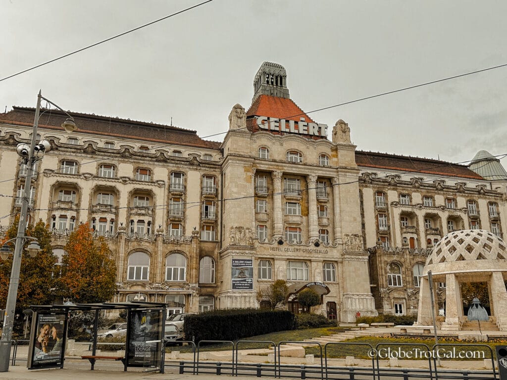 Gellert Hotel entrance in Budapest Hungary