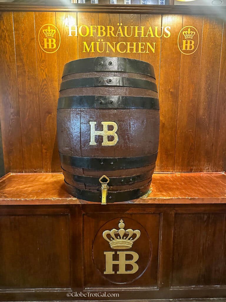 Beer barrel at the Hofbrauhaus in Munch Germany