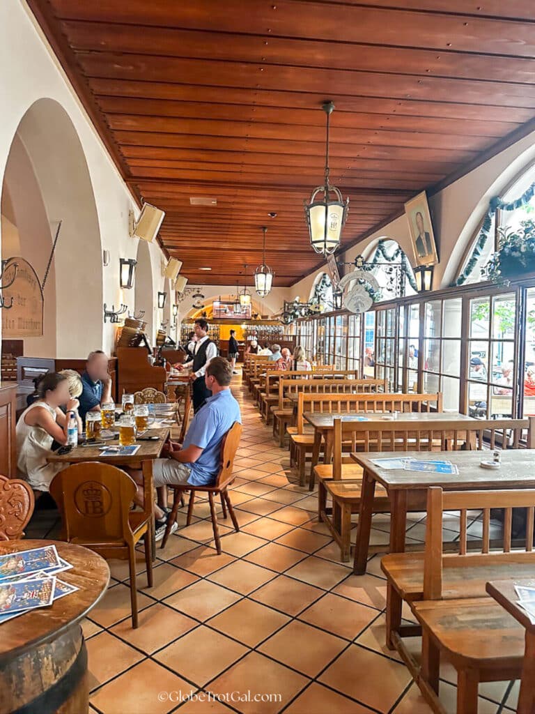 Inside of the Hofbrauhaus in Munich Germany