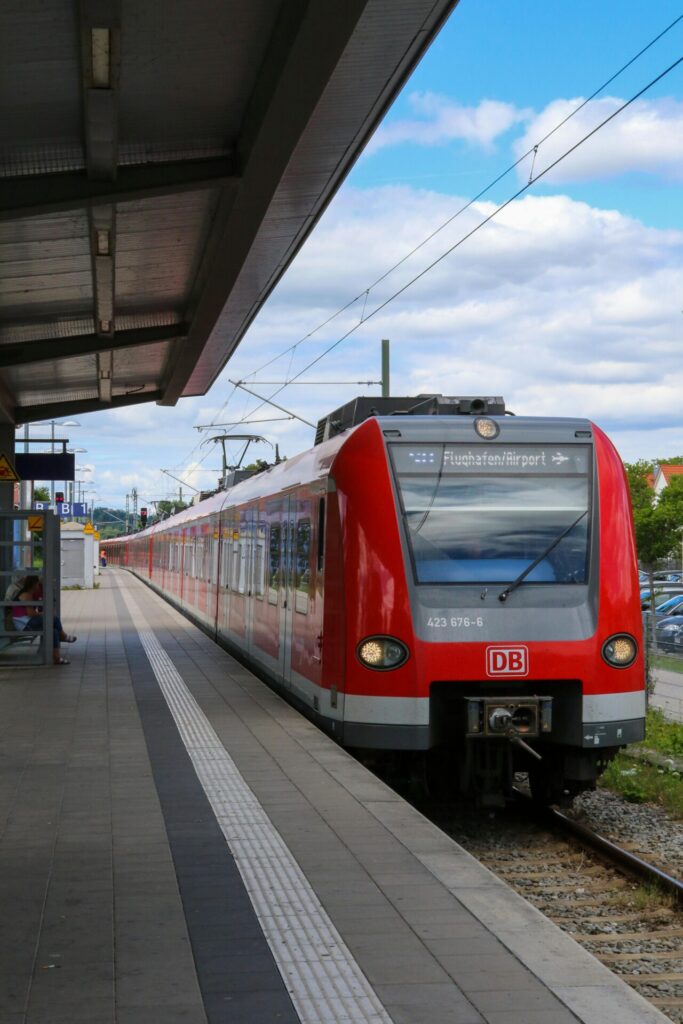 Deutschbahn train in a train station in Germany